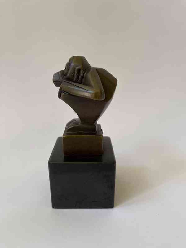 Opice - bronzová socha Art Deco - foto 2