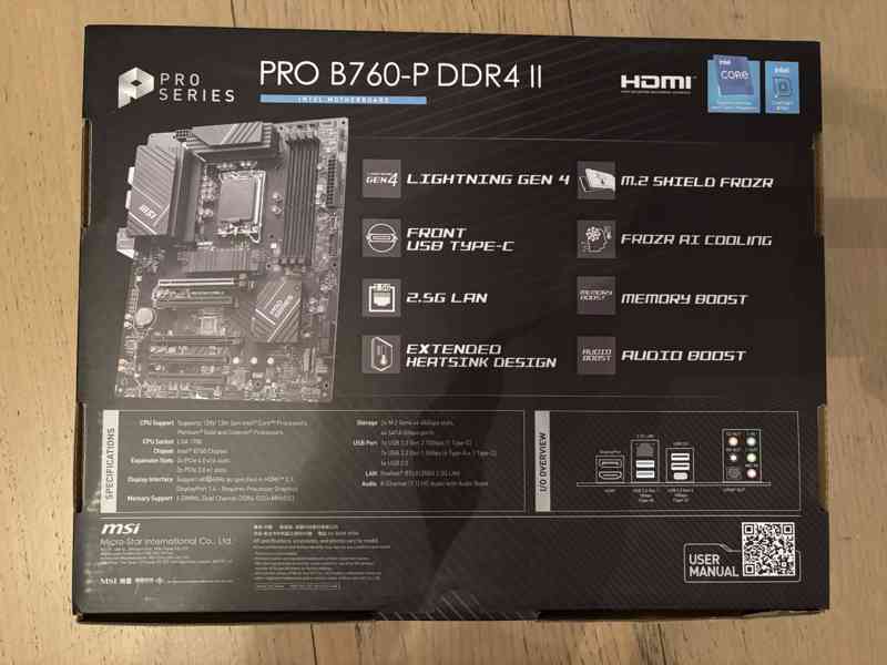 Nový MSI Pro B760-P + Intel i5-12400F - foto 7