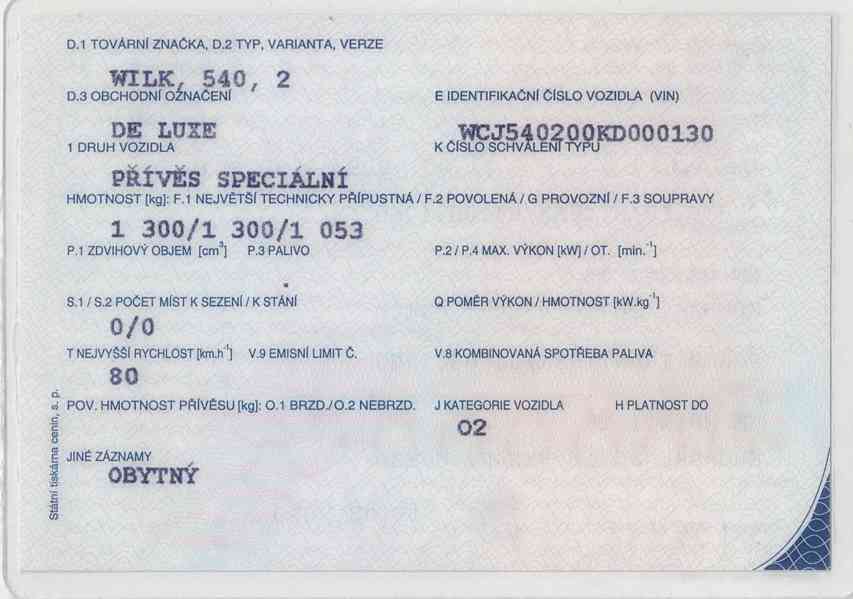 Karavan Wilk 540, České doklady, nová STK, dobrý stav.  - foto 17