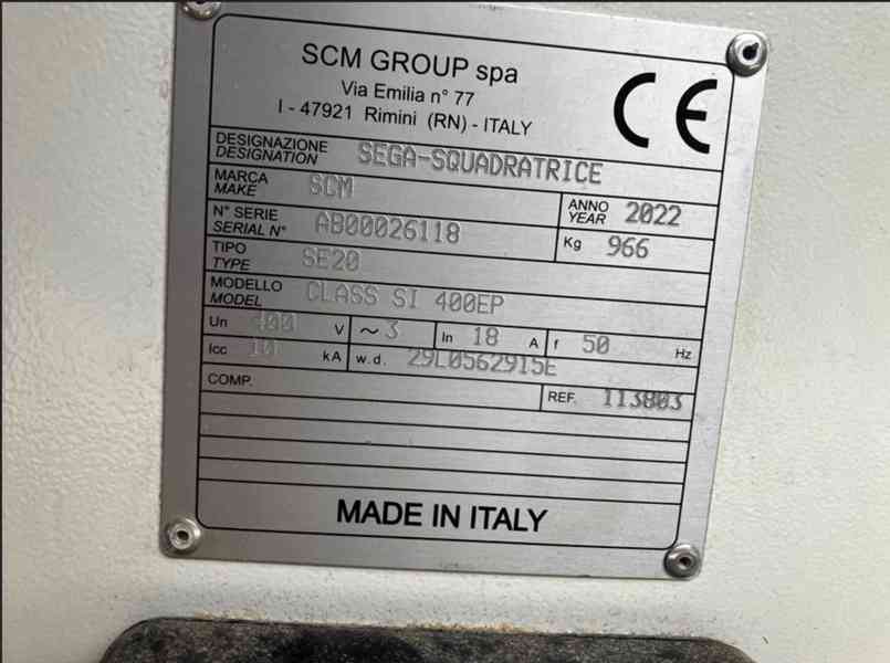 SCM CLASS SI 400EP formátovací pila a Odsavač FT630 - foto 9