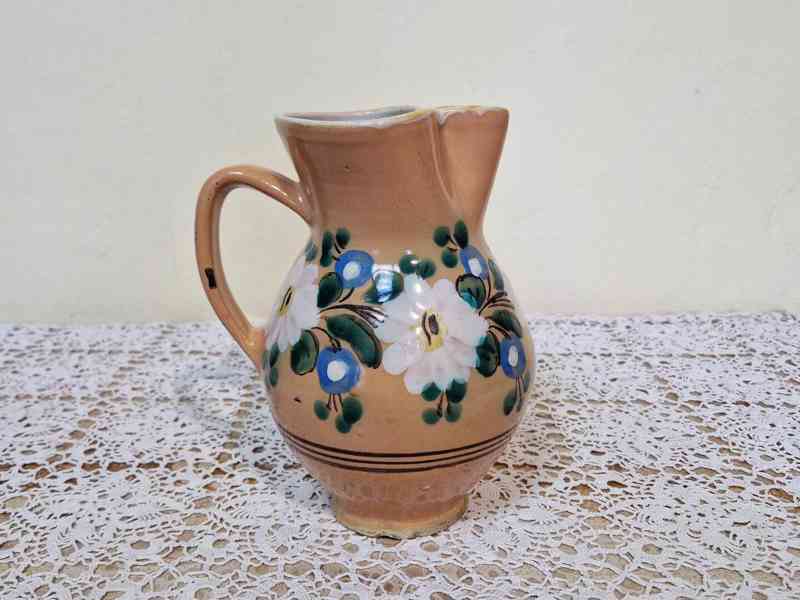 Starý ručně malovaný keramický Džbán Ignác Richter Vyškov - foto 4