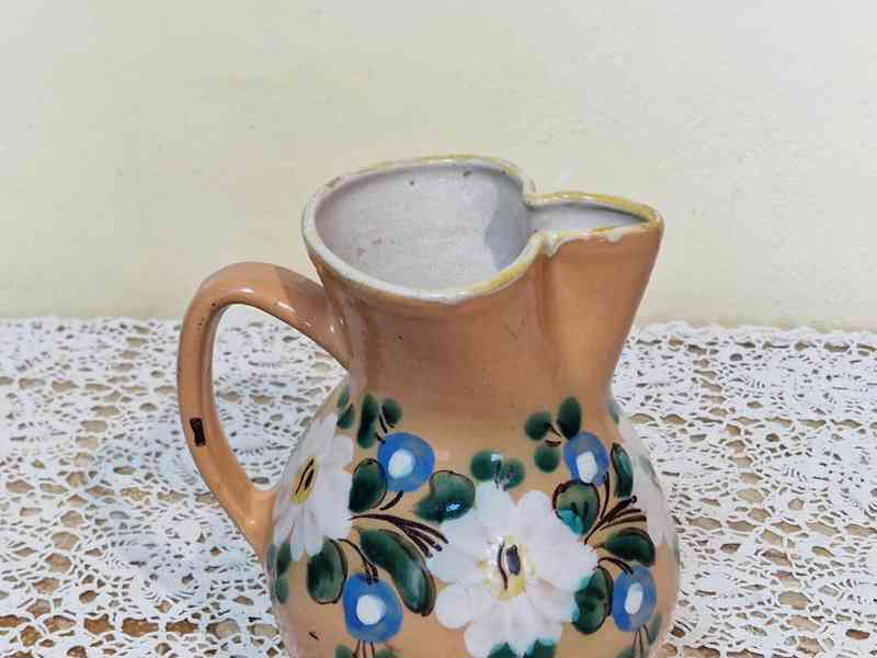 Starý ručně malovaný keramický Džbán Ignác Richter Vyškov - foto 6