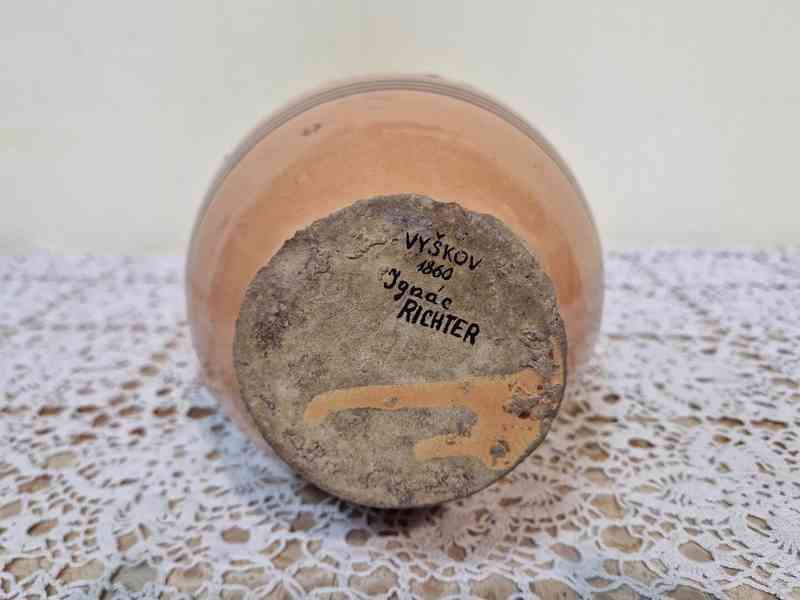 Starý ručně malovaný keramický Džbán Ignác Richter Vyškov - foto 7