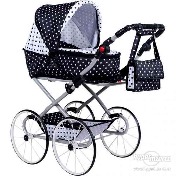 Dětský Retro kočárek pro panenky 2v1 New Baby - Natálka bílo