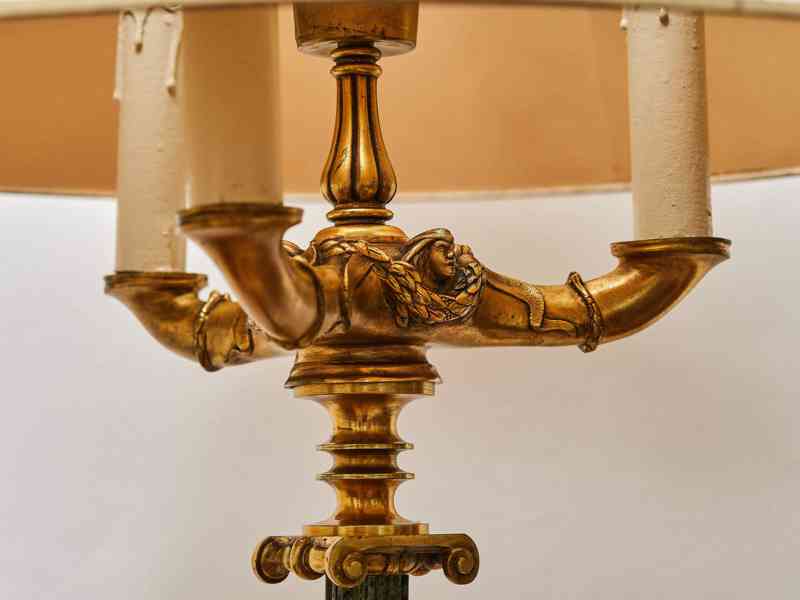 Neoempírová bronzová stojací lampa z konce 19. století  - foto 5