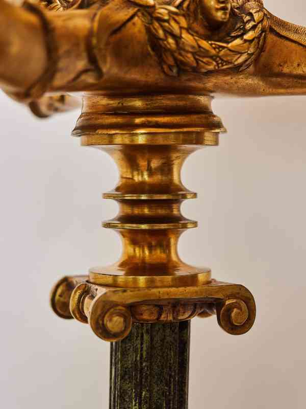 Neoempírová bronzová stojací lampa z konce 19. století  - foto 6