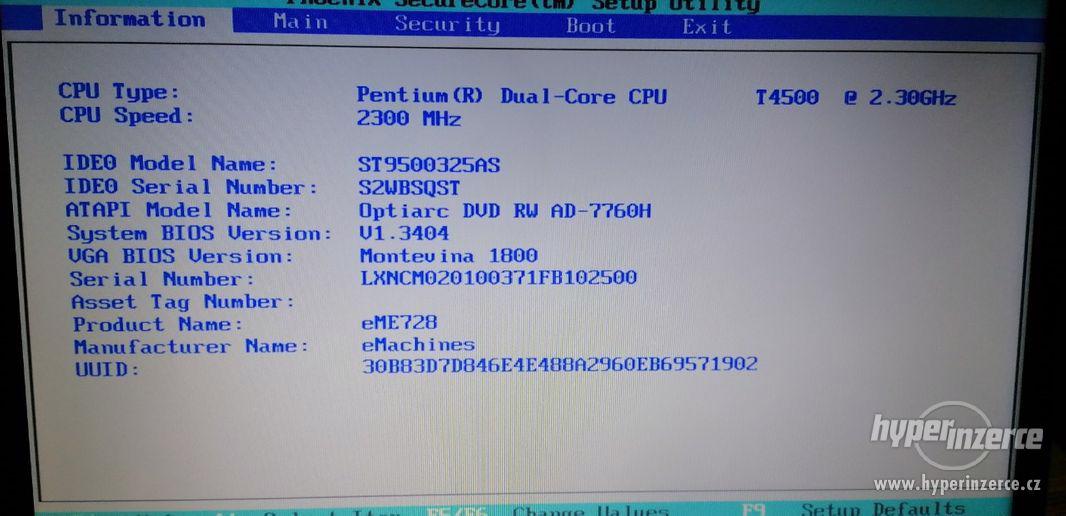Notebook: Acer eMachines E728, skvělý na ONLINE VÝUKU! - foto 8