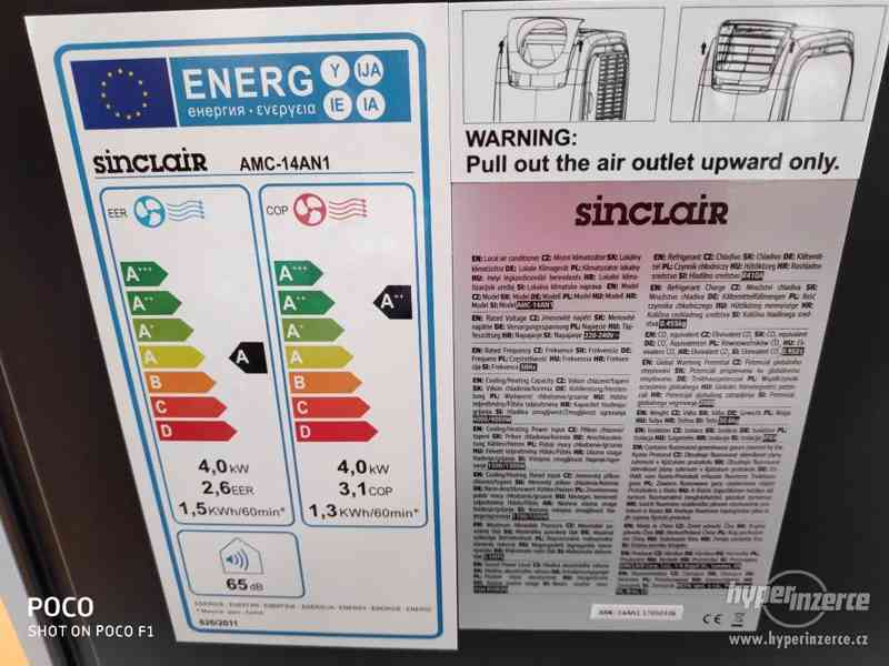 Mobilní klimatizace Sinclair AMC-14AN1, 4kW + okenní set - foto 1