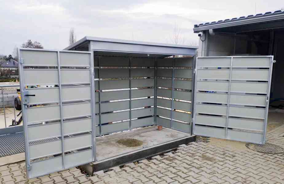 přístřešek na popelnice spád dozadu 2,4x1,2m stříbrný TS585 - foto 4