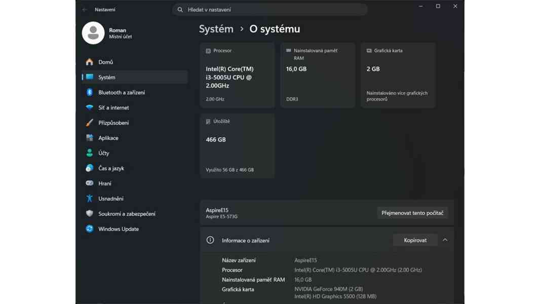 Aspire E15 , Intel Core i3-5005U,GeForce 940M 2GB - foto 8