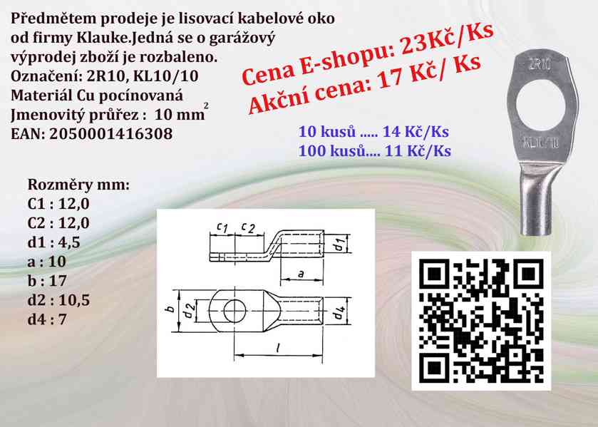 Kabelová lisovací oka Klauke - foto 3