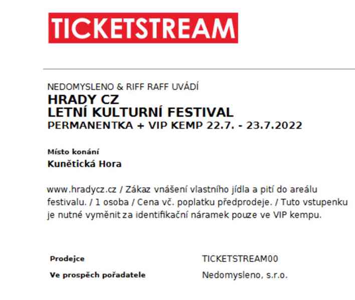 HRADY CZ Permanentka + VIP KEMP Kunětická hora - foto 1
