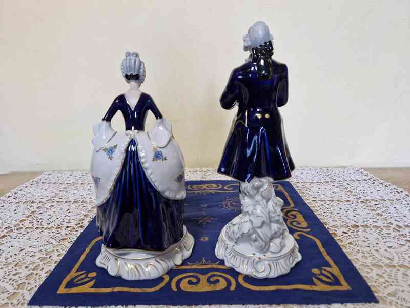 Luxusní párové sošky Dáma a Kavalír Rokoko Royal Dux - foto 4