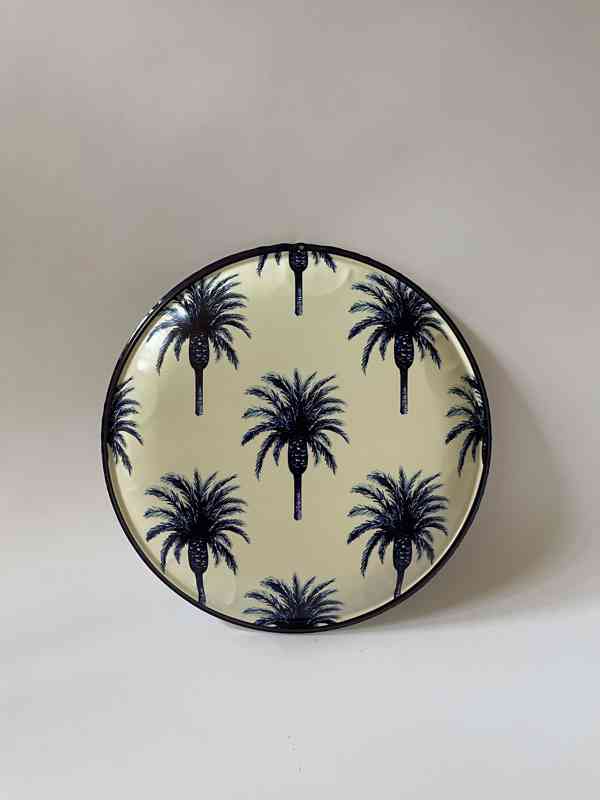 Modré palmy - kovová nástěnná dekorace