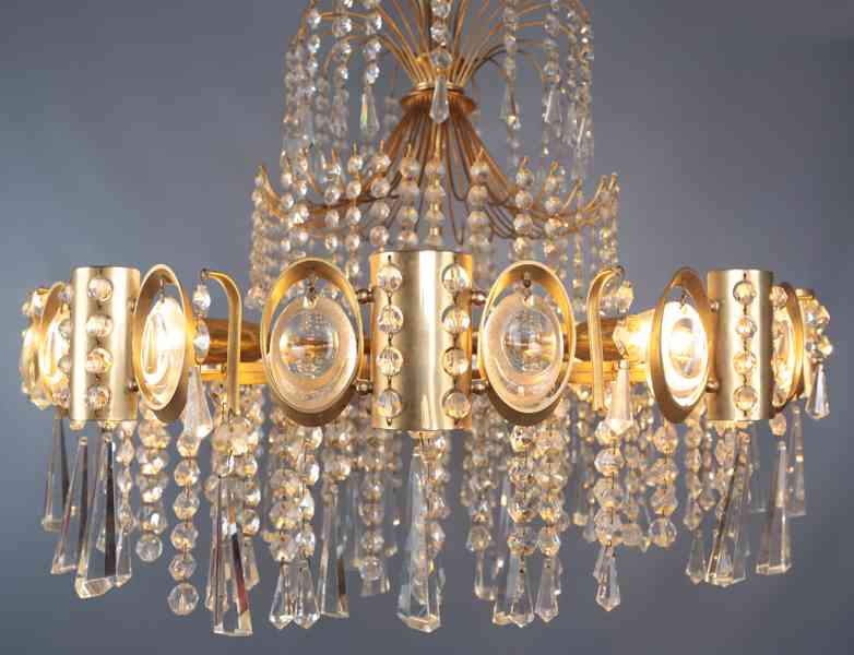 Designový vintage lustr s kaskádovými ověsy  - foto 7