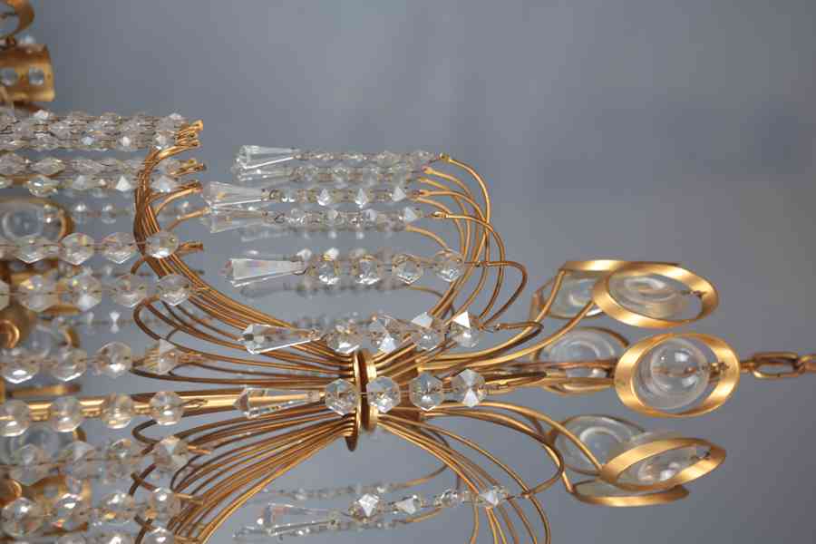 Designový vintage lustr s kaskádovými ověsy  - foto 5