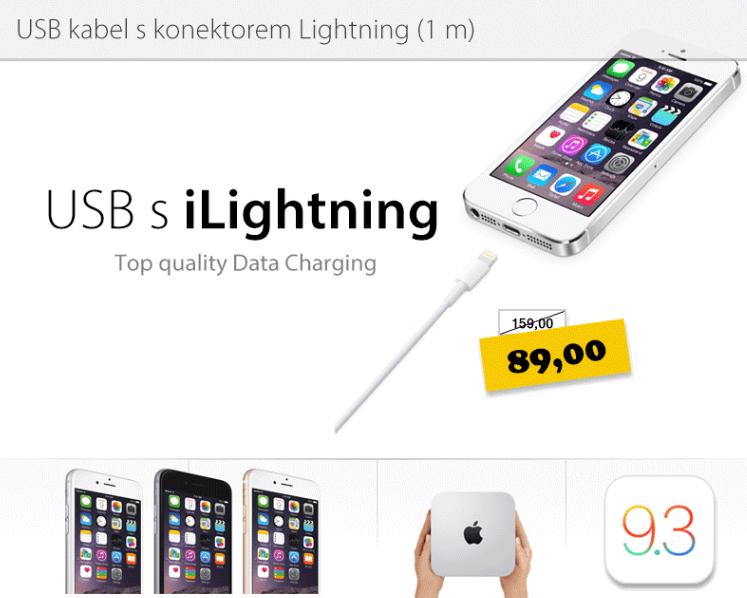 Lightning kabel pro Apple iPhone 5/5s/6/6s/SE a iPad - foto 2
