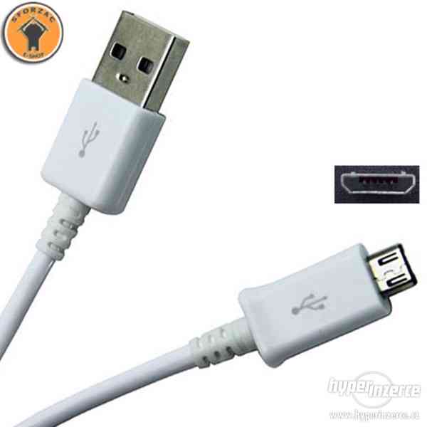 Datový a nabíjecí kabel USB Micro B - bílý - foto 2