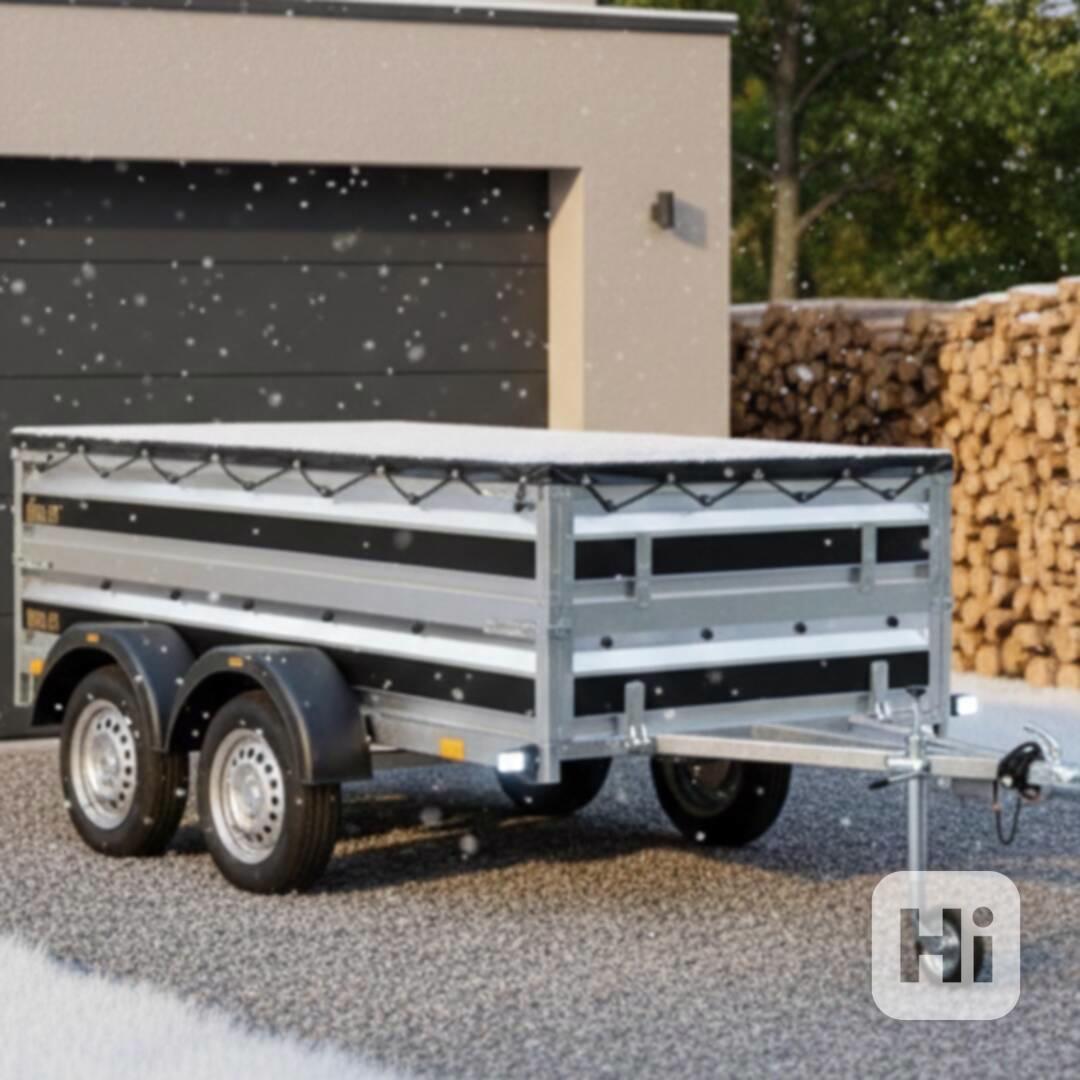 Přívěsný vozík NOVÝ – AKČNÍ SET: BOČNICE + PLACHTA, DPH - foto 1