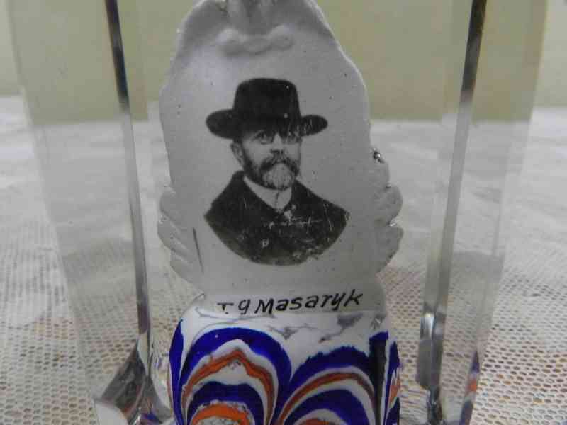 Zajímavé staré broušené Těžítko Masaryk - foto 3