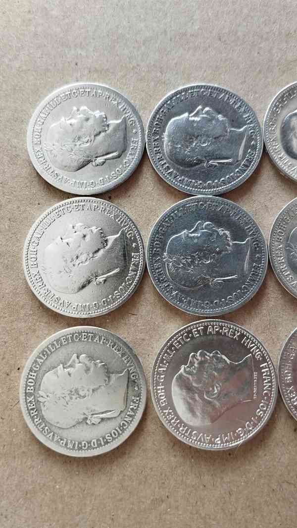 9ks starých korun - Stříbrné korony - konvolut č.3 - foto 4