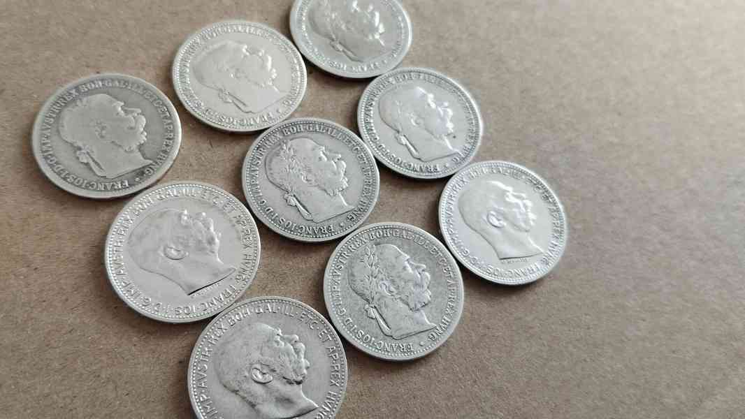 9ks starých korun - Stříbrné korony - konvolut č.3 - foto 2