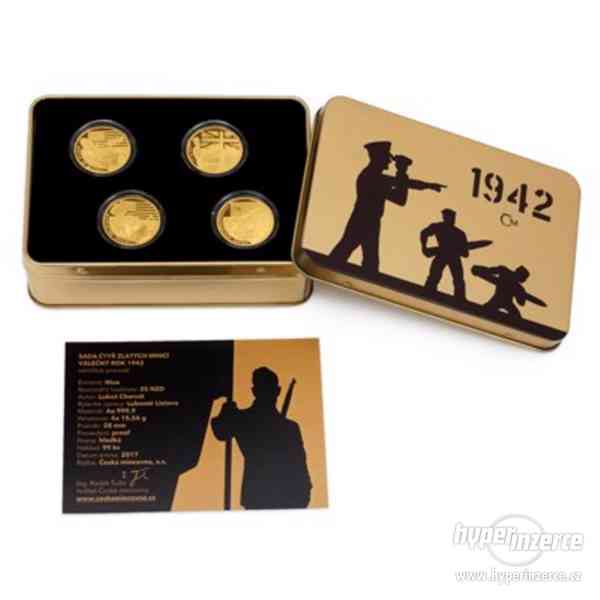 KOUPÍM Sadu čtyř zlatých mincí Válečný rok 1942 proof - foto 1