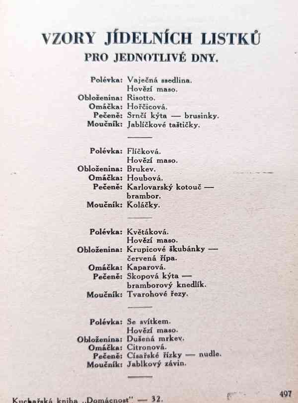 Kuchařská kniha z roku 1921, Spolek Domácnost, krásný stav  - foto 15