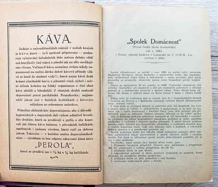 Kuchařská kniha z roku 1921, Spolek Domácnost, krásný stav  - foto 4