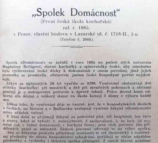 Kuchařská kniha z roku 1921, Spolek Domácnost, krásný stav  - foto 5