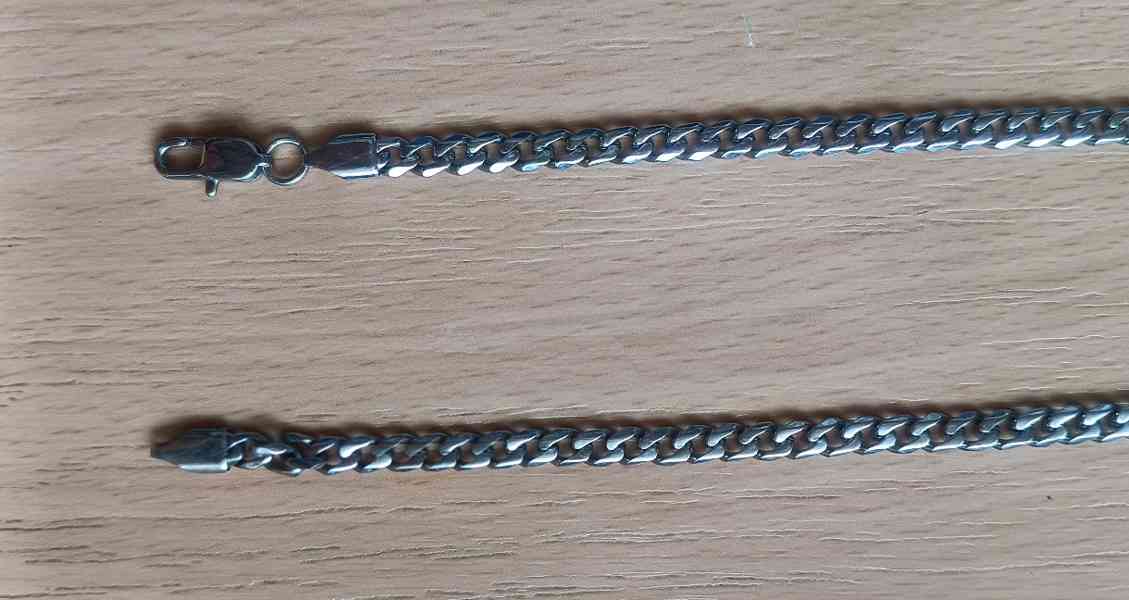 Řetízek + Náramek. Zánovní ! NEPOŠKOZENÉ ! CHIRURGICKÁ OCEL - foto 3