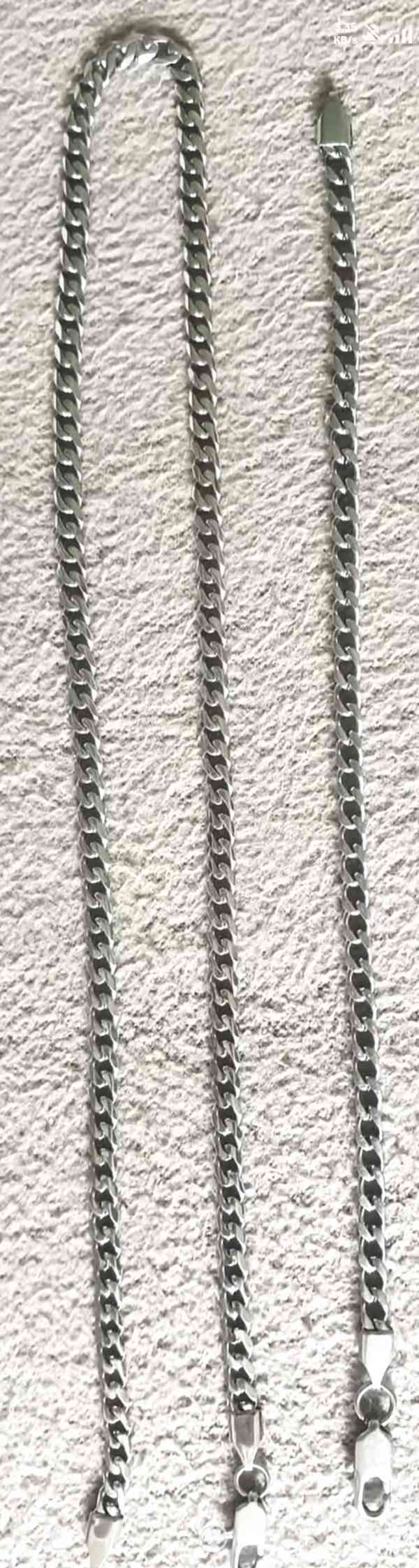Řetízek + Náramek. Zánovní ! NEPOŠKOZENÉ ! CHIRURGICKÁ OCEL