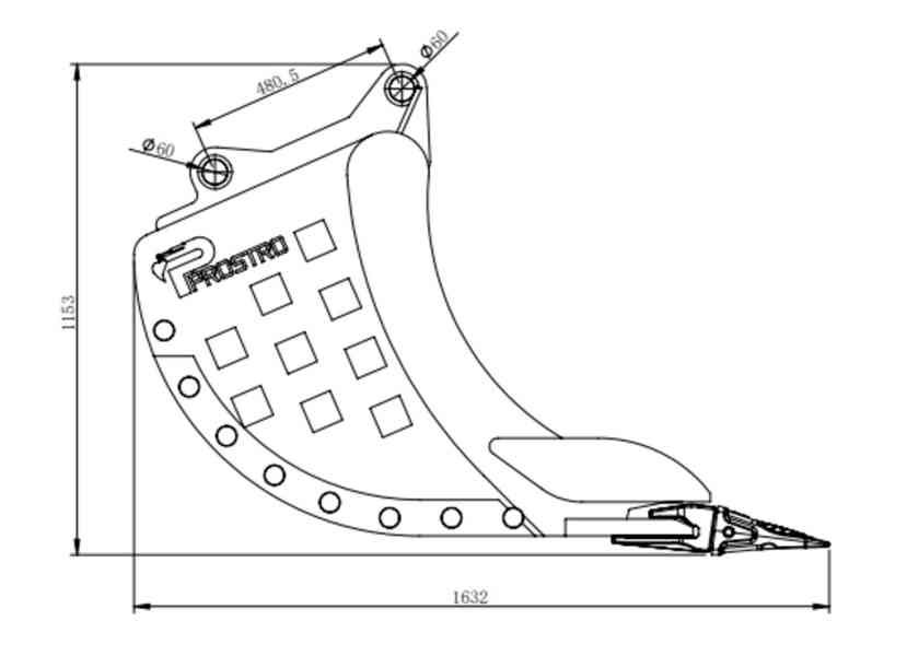 Prosévací lžíce se zuby, 135cm s upínáním S60 - foto 7