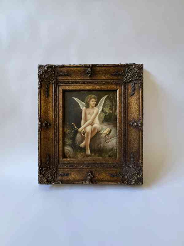Anděl - obraz ve zlatém zdobeném rámu - foto 1