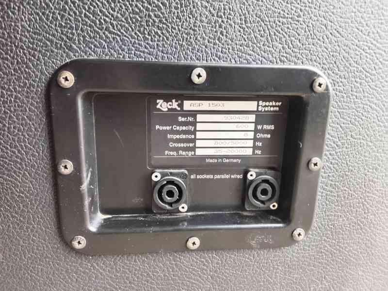 Reproboxy Zeck tripasmove 15/3 600W , kabely speakon zesik - foto 3