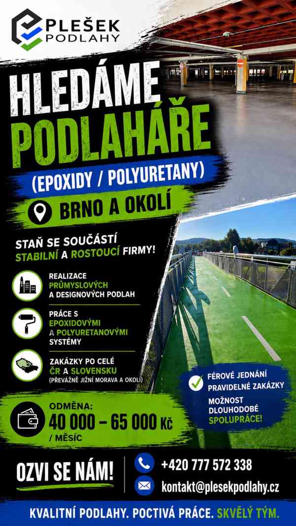 Hledáme - PODLAHÁŘ (EPOXIDY / POLYURETANY)
