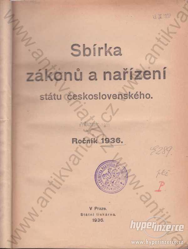 Sbírka zákonů a nařízení státu českoslov. 1936 - foto 1