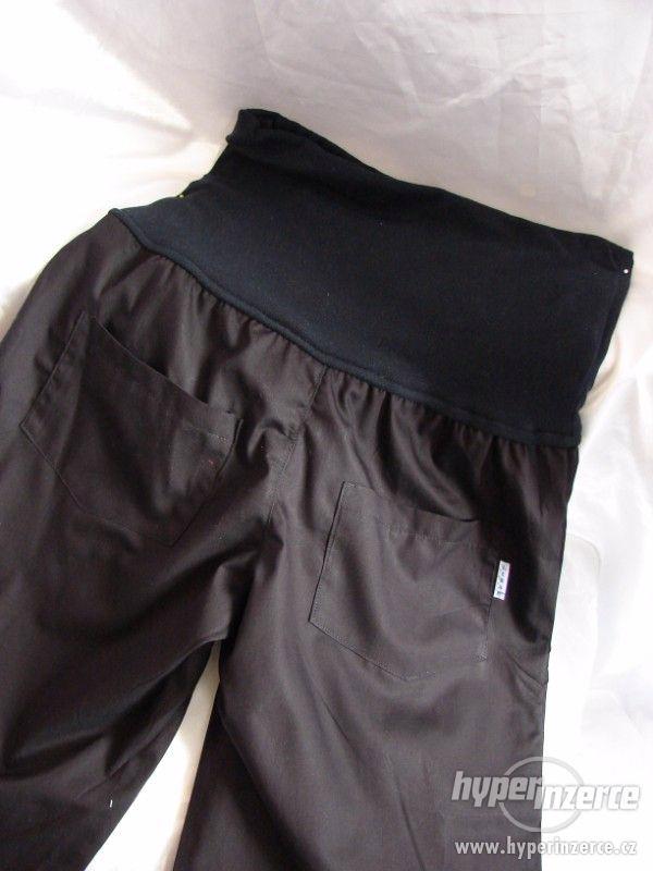 Těhotenské kalhoty zateplené flanelem černé - foto 1