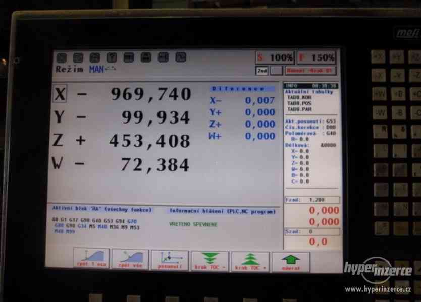 Vyvrtávačka vodorovná WHN 13.4 CNC - (Y) - 2400mm (5320.) - foto 5
