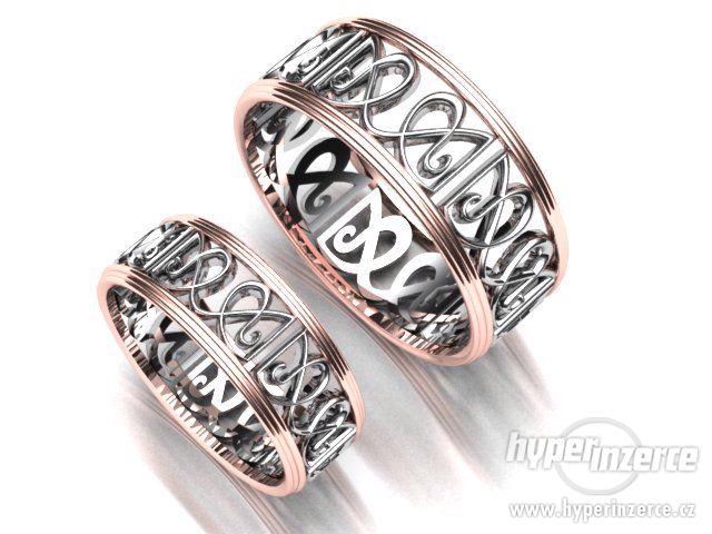 Prodám luxusní zlaté snubní prsteny Love Actually 2 - foto 1