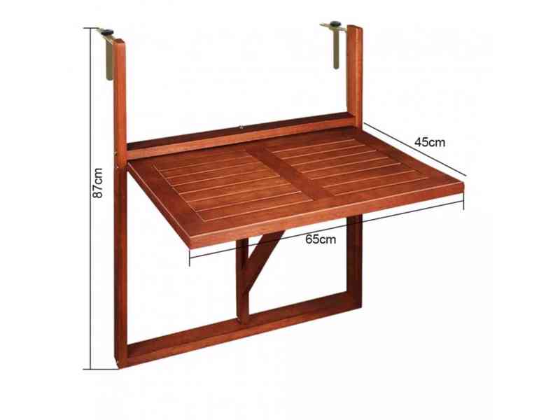 Casaria 102331 Závěsný balkonový stolek