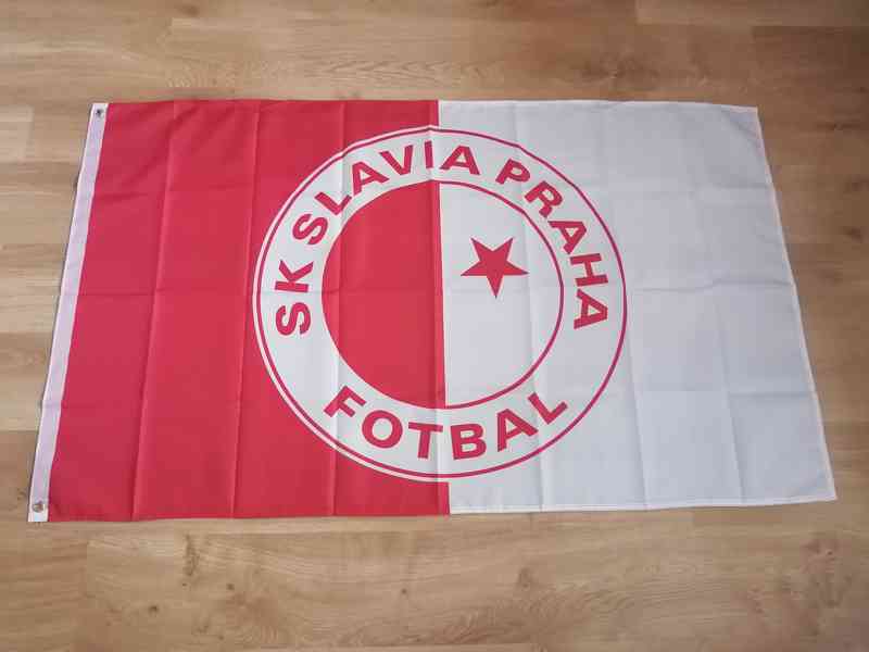 Vlajka SK SLAVIA PRAHA /150x90cm/ - foto 1