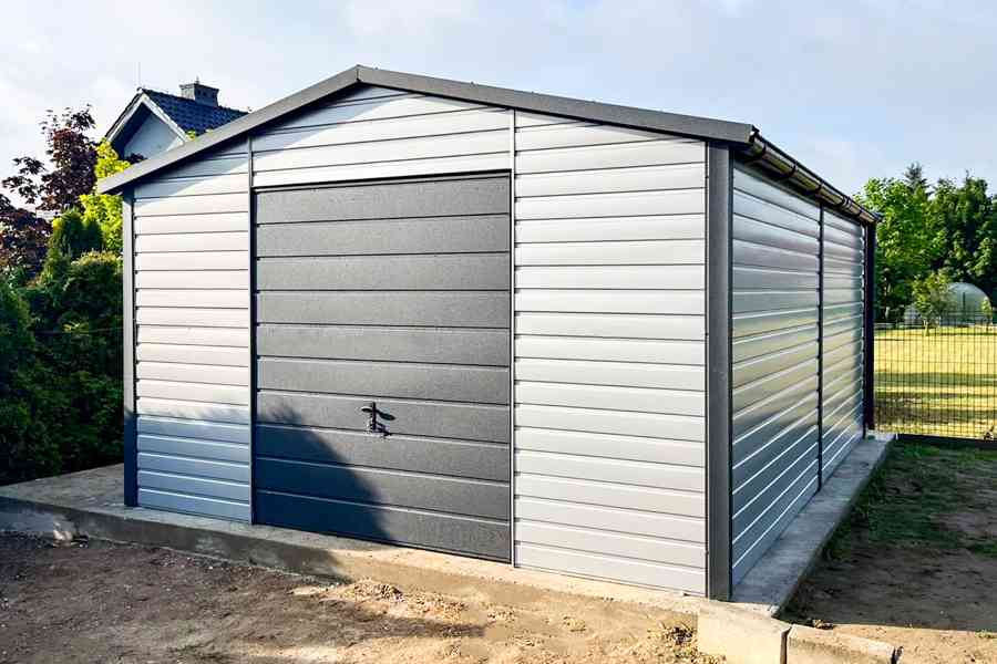 Plechova garáž  4,5x5m - výklopná vrata -  hliník - TS772 - foto 3