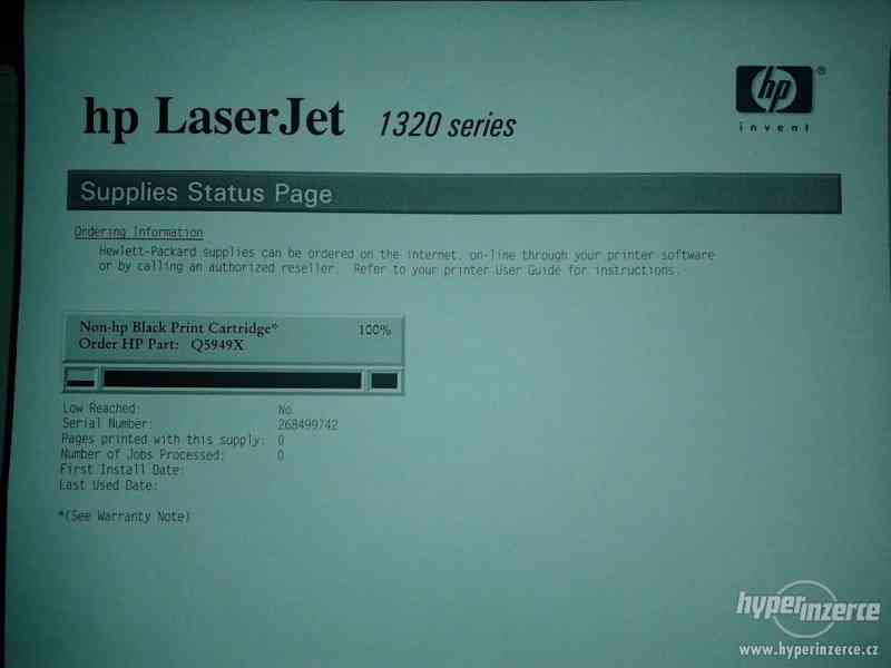 HP Laserjet 1320 / novy toner na 7000str. / zaruka - foto 2