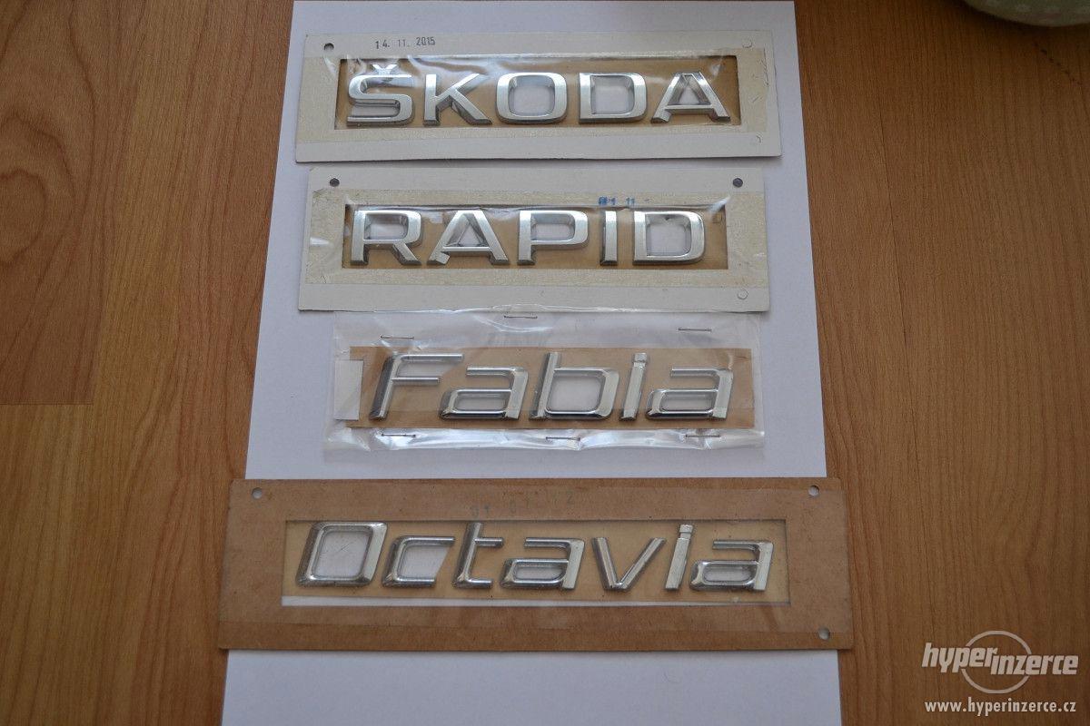 Samolepící nápisy Škoda, Fabia, Octavia, Rapid.. - foto 1