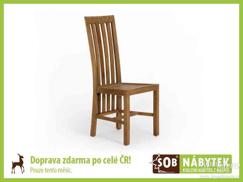 Dřevěná židle z masivu, přírodní židle z teaku - foto 1