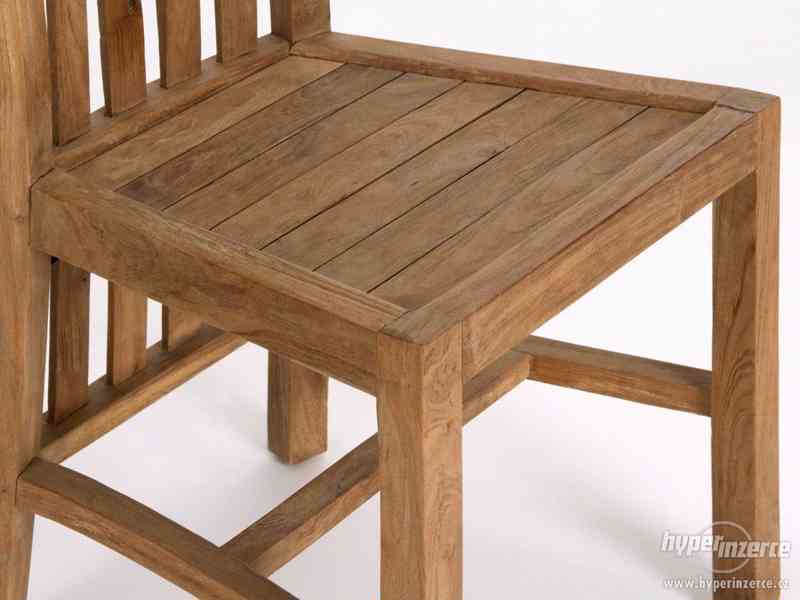 Dřevěná židle z masivu, přírodní židle z teaku - foto 2