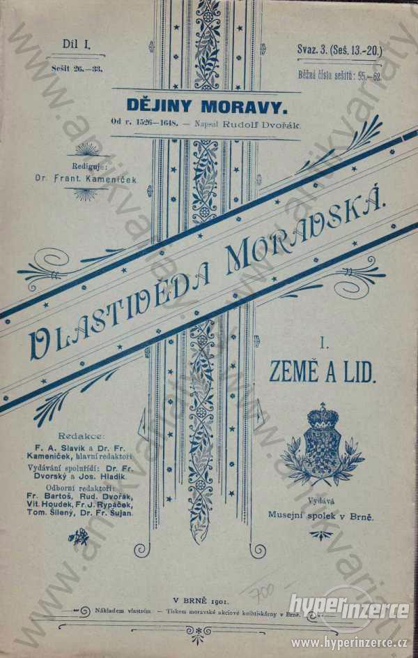 Vlastivěda moravská 1901 - foto 1