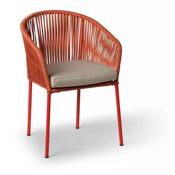 Červená zahradní židle Trapani - foto 3