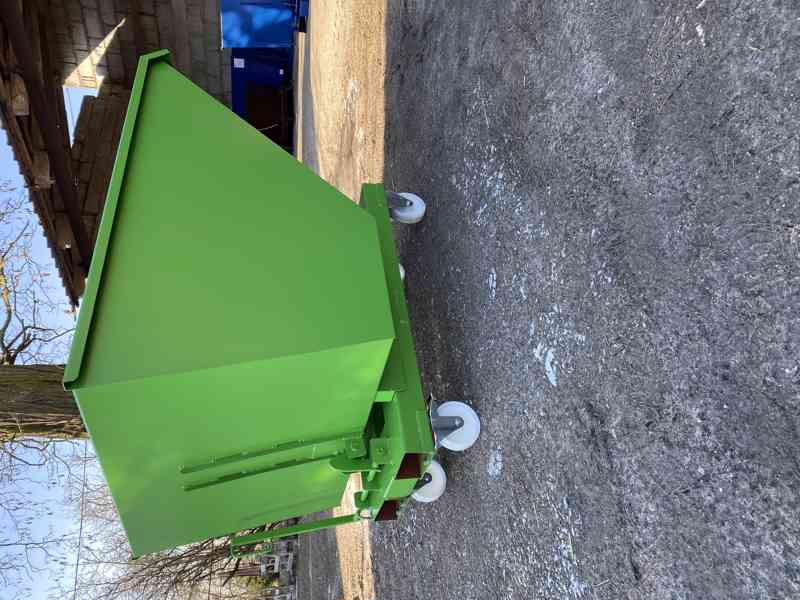 Odpadkový kontejner, kolébka, násypka, 1 m3 kontejner - foto 2